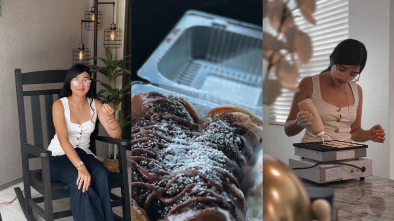 12-year-old Home Sweet Snacks owner Illenay with her mini pancake business in Queen Creek